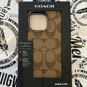 COACH Leather Slim Wrap Case Signature Pattern - iPhone